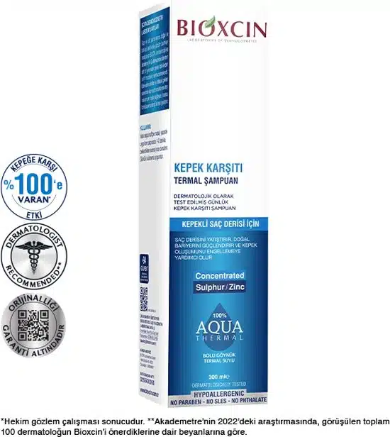 Bioxcin Aqua Thermal Anti-Dandruff Shampoo 300 ml شامبو بيوكسين اكوا ثيرمال المضاد للقشرة 300 مل
