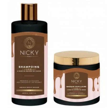 Nicky Paris shampoing et masque capillaire chocolat.
