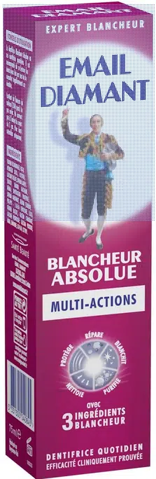 Email Diamant - Dentifrice Blancheur Absolue - Multi-actions - 3 ingrédients Blancheur - 75 ml