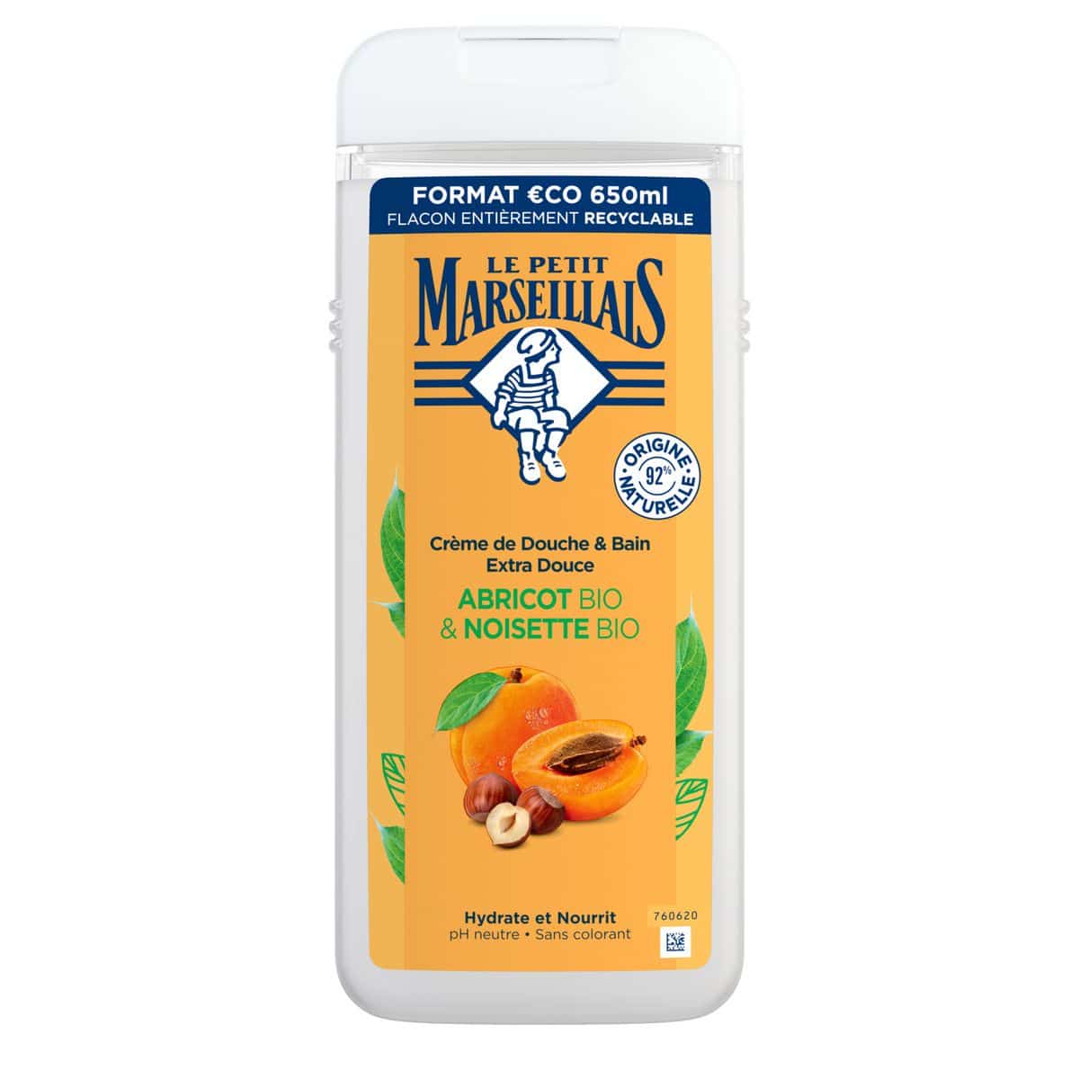 Le Petit Marseillais Crème de Douche & Bain Extra Douce Abricot BIO & Noisette BIO