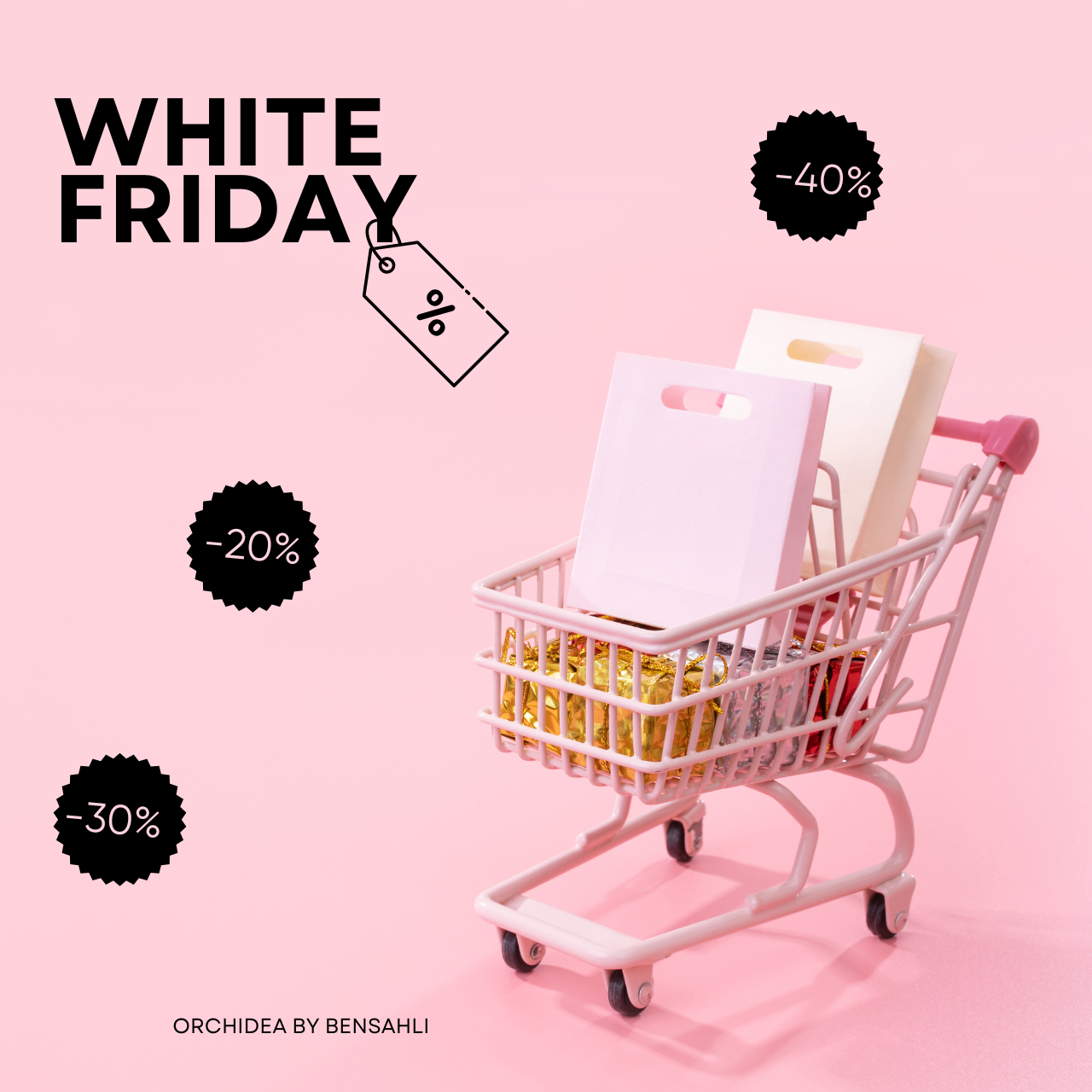 Flyer Black Friday Promos Rose Noir et Or Moderne Black Friday Flyer (1280 x 1280 px) (1)